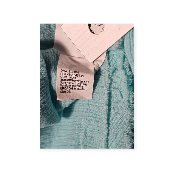 Bandolino | Long Sleeve Blouse | Women's | XL | Aqua/Turquoise | Pintuck Placket - Picture 10 of 10
